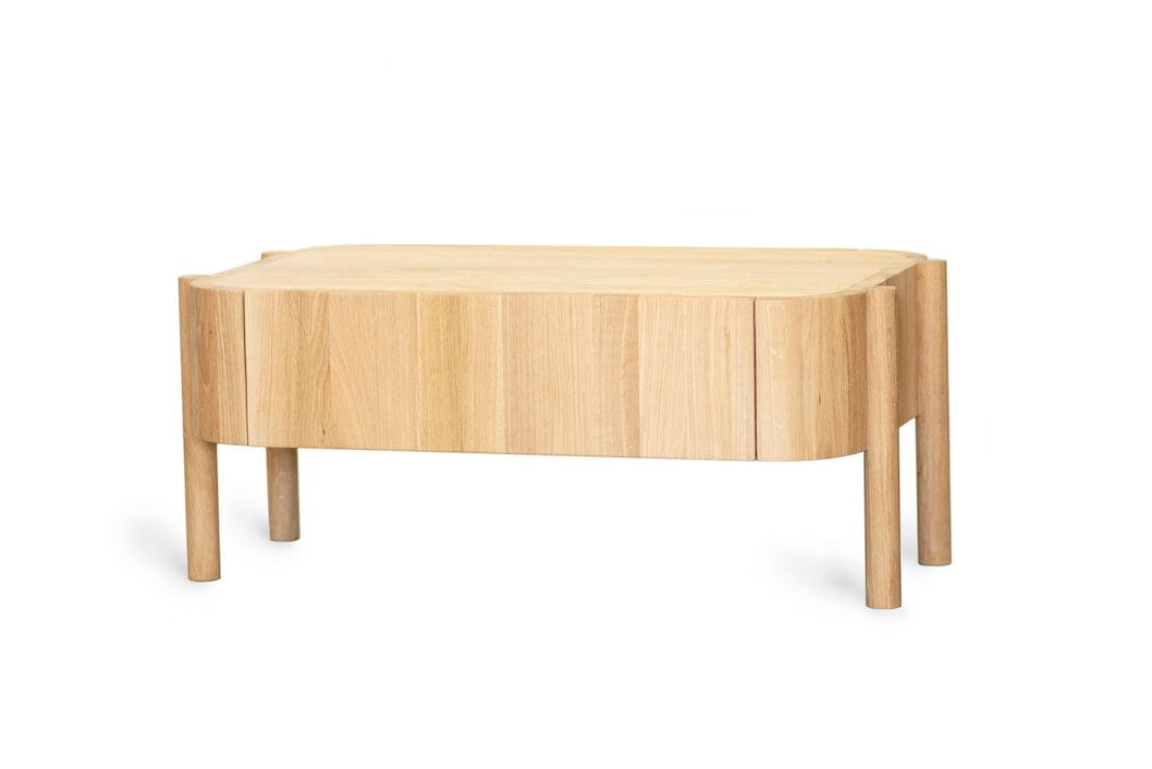 Kiko dębowy stolik kawowy z szufladami