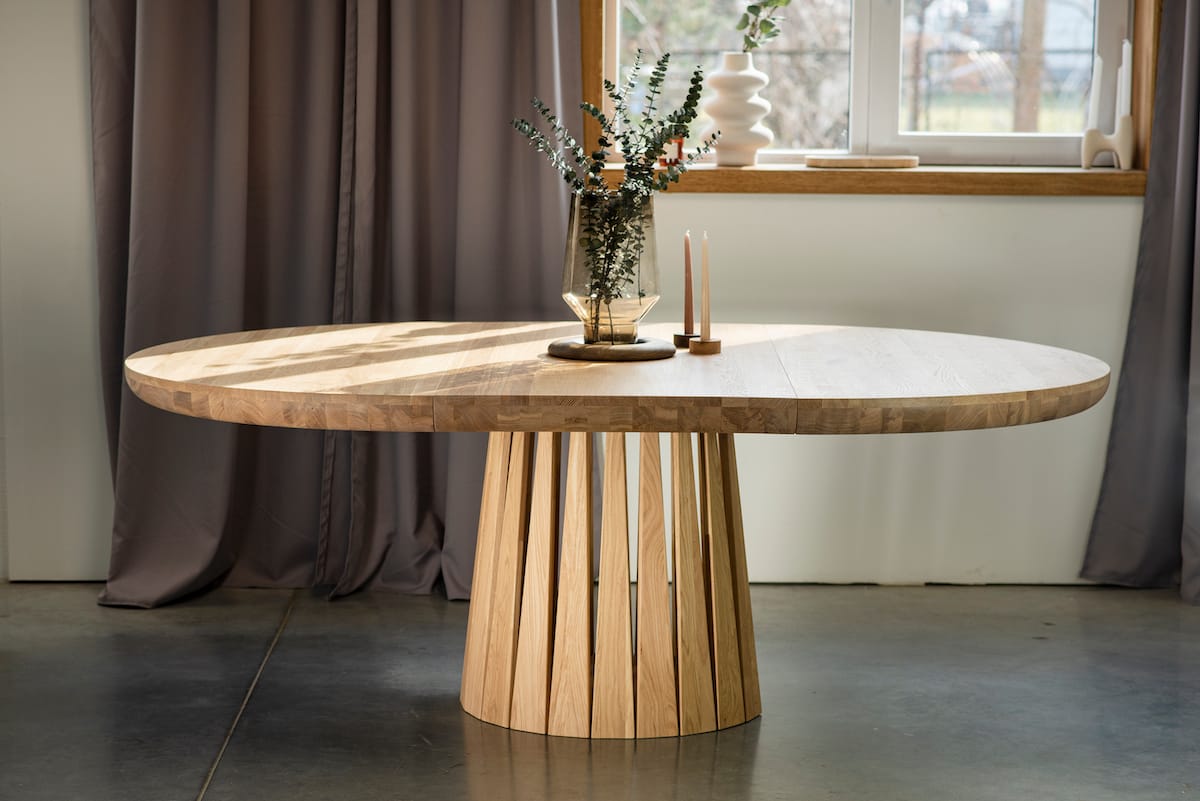 SOLE okrągły stół do jadalni- dębowy, elegancki