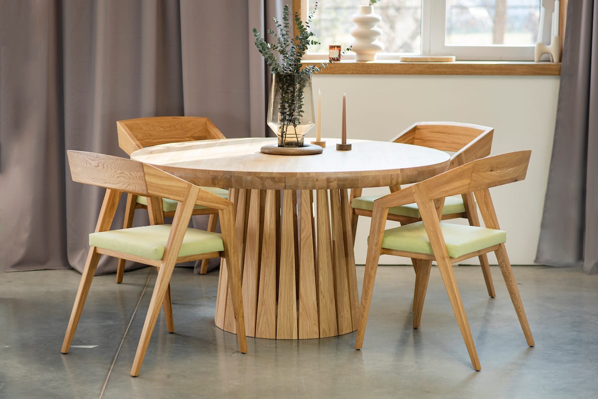 SOLE okrągły stół do jadalni- dębowy, elegancki